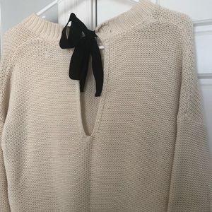 Cream scoop Neck Forever21 Sweater